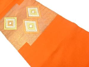 アンティーク　重ね菱模様刺繍名古屋帯（着用可）